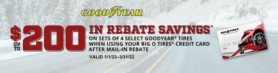 Goodyear Up to $200 Mail-in Rebate